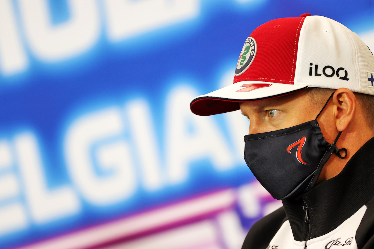GP BELGIO, Kimi Raikkonen (FIN) Alfa Romeo Racing in the FIA Press Conference.
26.08.2021. Formula 1 World Championship, Rd 12, Belgian Grand Prix, Spa Francorchamps, Belgium, Preparation Day.
- www.xpbimages.com, EMail: requests@xpbimages.com © Copyright: Charniaux / XPB Images