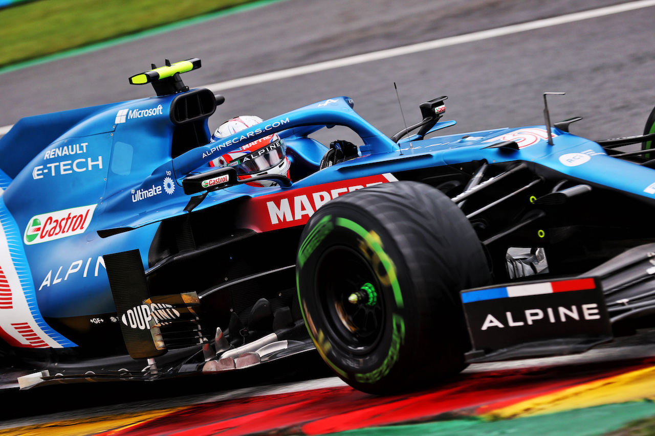 GP BELGIO, Esteban Ocon (FRA) Alpine F1 Team A521.
28.08.2021. Formula 1 World Championship, Rd 12, Belgian Grand Prix, Spa Francorchamps, Belgium, Qualifiche Day.
- www.xpbimages.com, EMail: requests@xpbimages.com © Copyright: Batchelor / XPB Images
