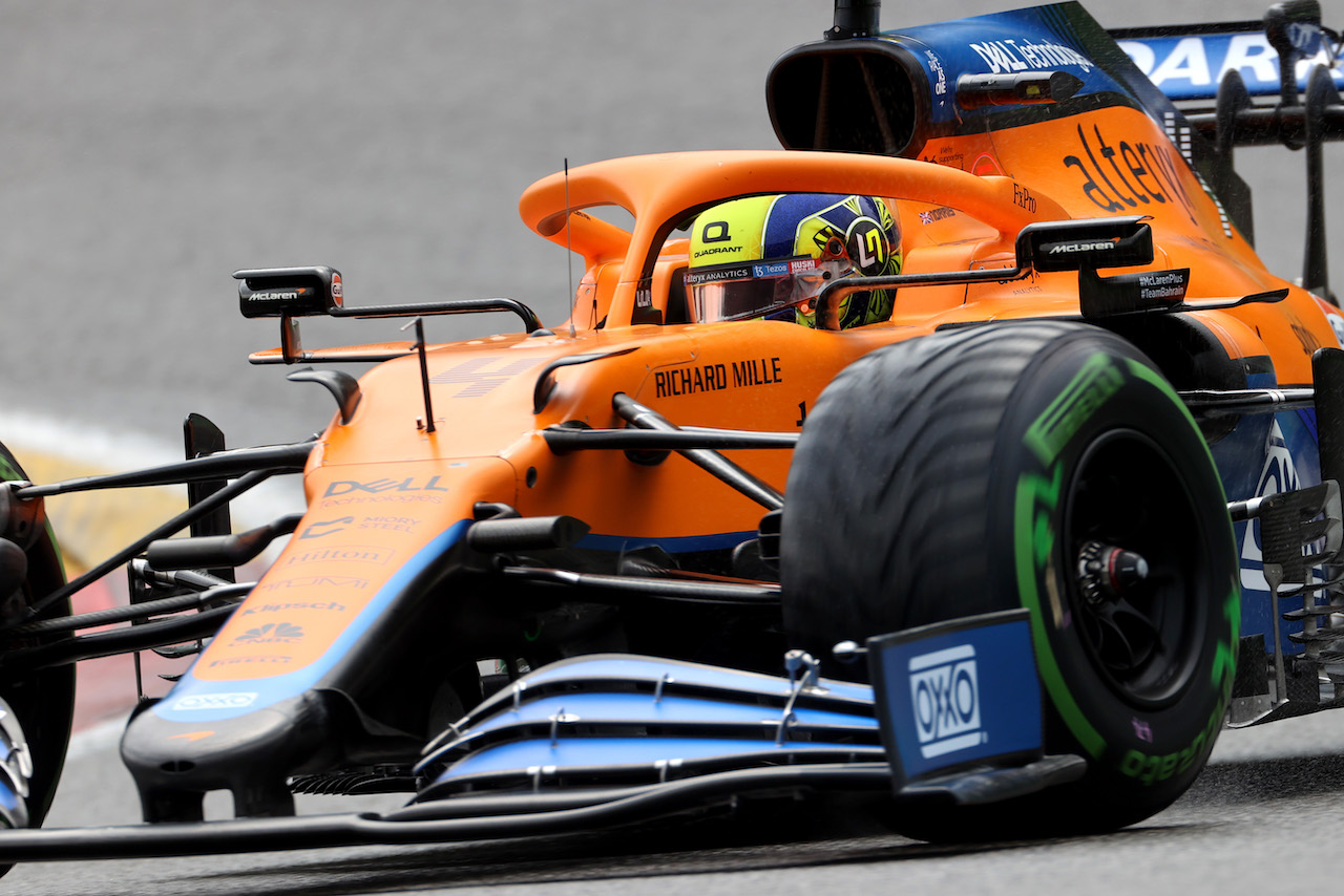 GP BELGIO, Lando Norris (GBR), McLaren F1 Team 
28.08.2021. Formula 1 World Championship, Rd 12, Belgian Grand Prix, Spa Francorchamps, Belgium, Qualifiche Day.
- www.xpbimages.com, EMail: requests@xpbimages.com © Copyright: Charniaux / XPB Images