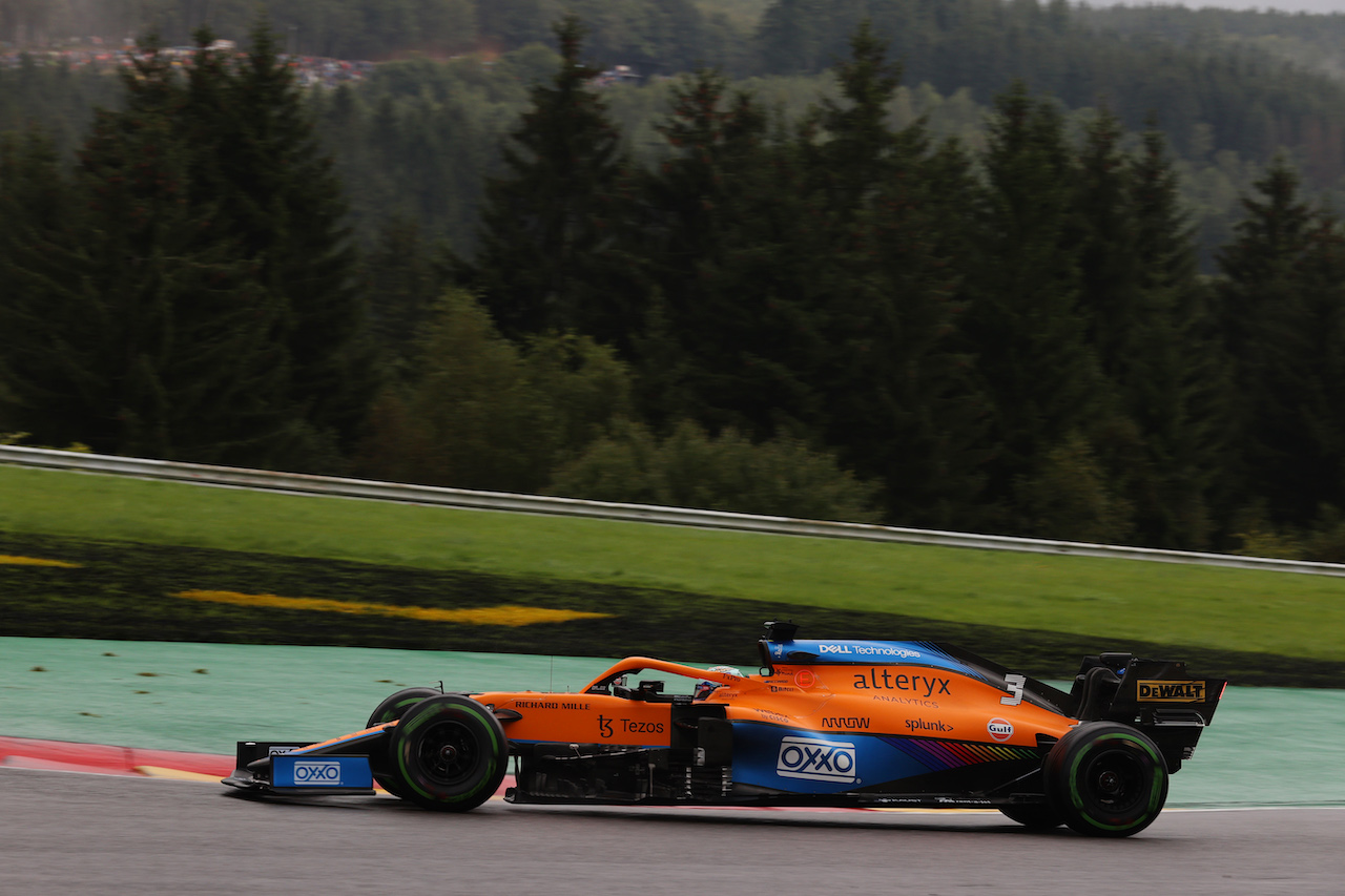 GP BELGIO, Daniel Ricciardo (AUS) McLaren MCL35M.
28.08.2021. Formula 1 World Championship, Rd 12, Belgian Grand Prix, Spa Francorchamps, Belgium, Qualifiche Day.
- www.xpbimages.com, EMail: requests@xpbimages.com © Copyright: Batchelor / XPB Images