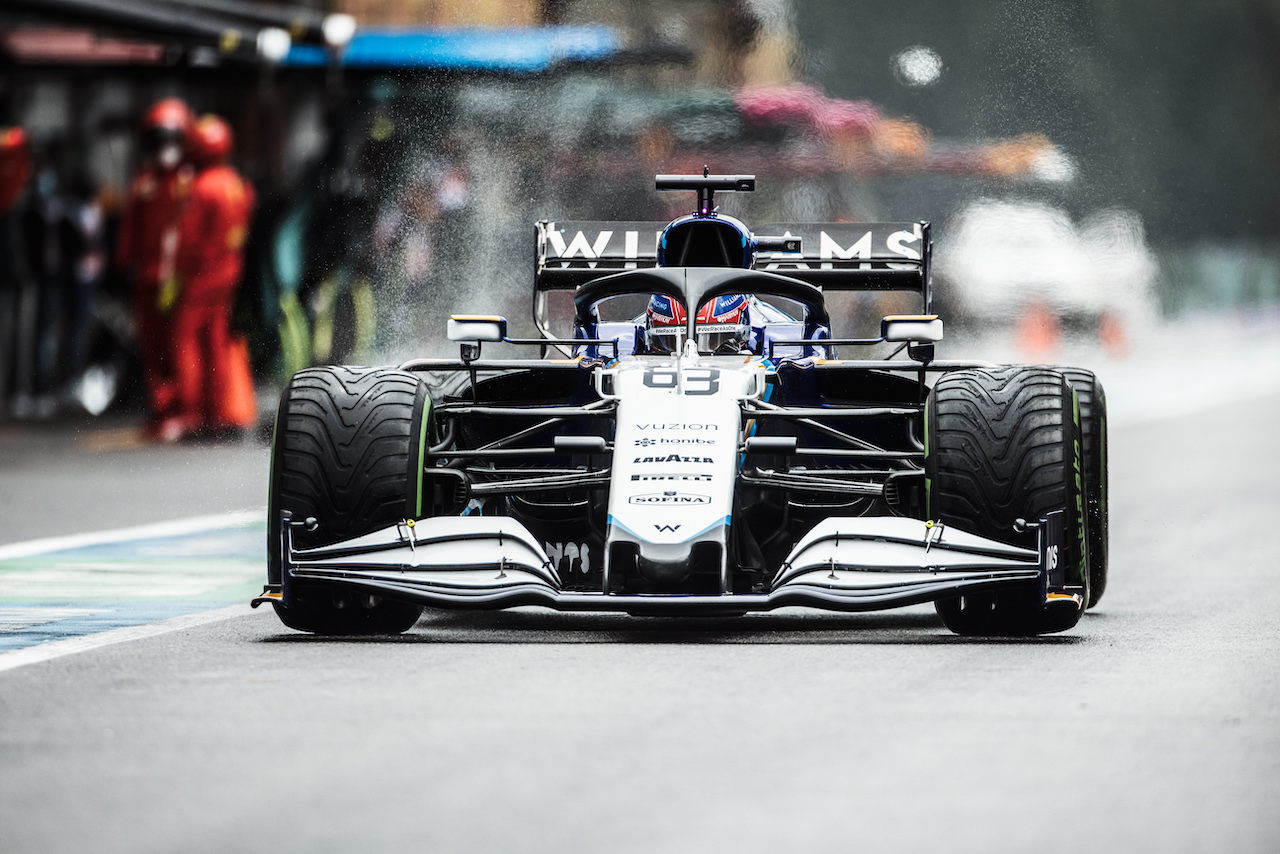 GP BELGIO, George Russell (GBR) Williams Racing FW43B.
28.08.2021. Formula 1 World Championship, Rd 12, Belgian Grand Prix, Spa Francorchamps, Belgium, Qualifiche Day.
- www.xpbimages.com, EMail: requests@xpbimages.com © Copyright: Bearne / XPB Images