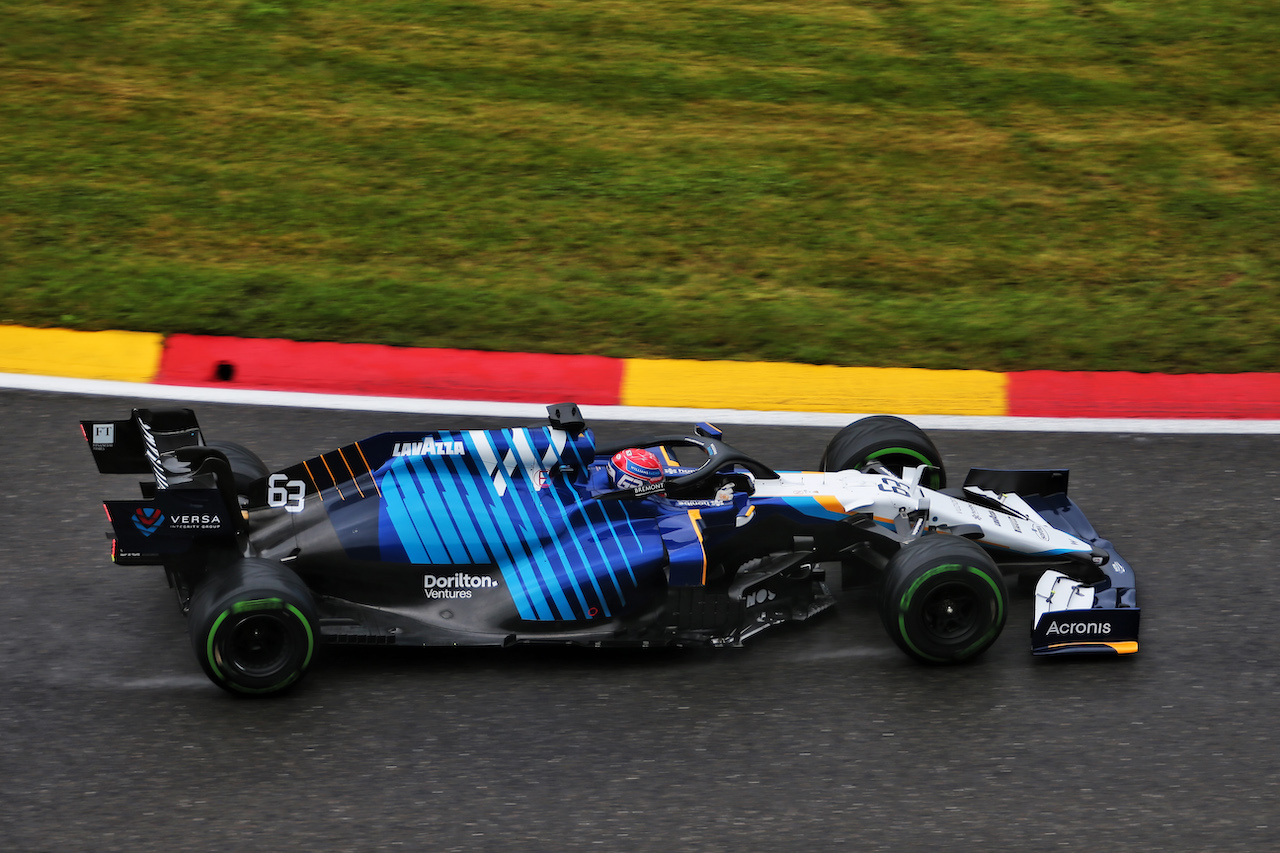 GP BELGIO, George Russell (GBR) Williams Racing FW43B.
28.08.2021. Formula 1 World Championship, Rd 12, Belgian Grand Prix, Spa Francorchamps, Belgium, Qualifiche Day.
- www.xpbimages.com, EMail: requests@xpbimages.com © Copyright: XPB Images