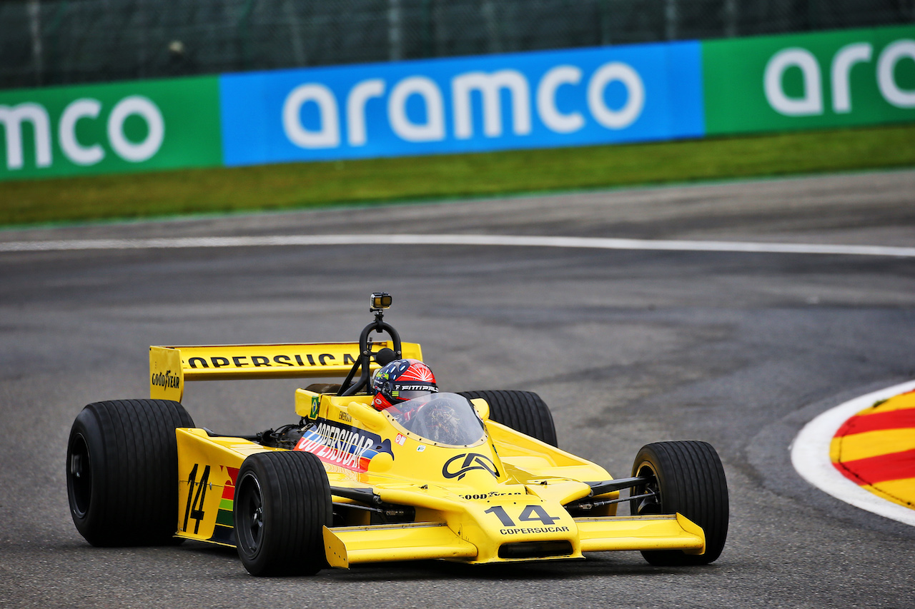 GP BELGIO, Emerson Fittipaldi (BRA) in his Copersucar.
27.08.2021. Formula 1 World Championship, Rd 12, Belgian Grand Prix, Spa Francorchamps, Belgium, Practice Day.
- www.xpbimages.com, EMail: requests@xpbimages.com © Copyright: XPB Images