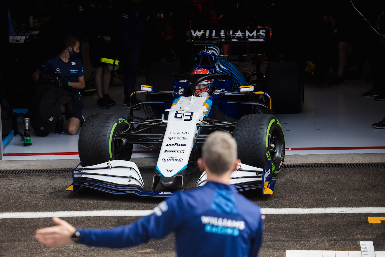 GP BELGIO, George Russell (GBR) Williams Racing FW43B.
27.08.2021. Formula 1 World Championship, Rd 12, Belgian Grand Prix, Spa Francorchamps, Belgium, Practice Day.
- www.xpbimages.com, EMail: requests@xpbimages.com © Copyright: Bearne / XPB Images