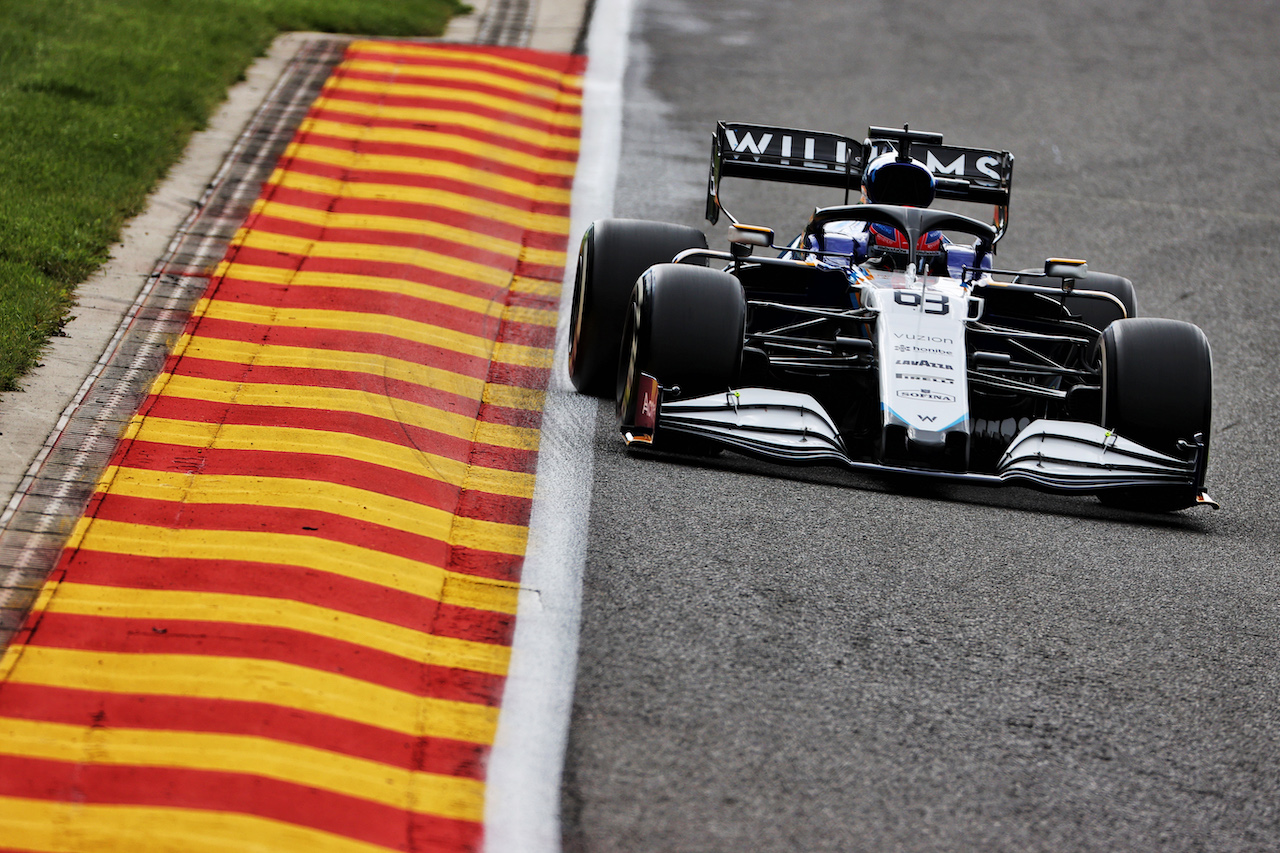 GP BELGIO, George Russell (GBR) Williams Racing FW43B.
27.08.2021. Formula 1 World Championship, Rd 12, Belgian Grand Prix, Spa Francorchamps, Belgium, Practice Day.
- www.xpbimages.com, EMail: requests@xpbimages.com © Copyright: Batchelor / XPB Images