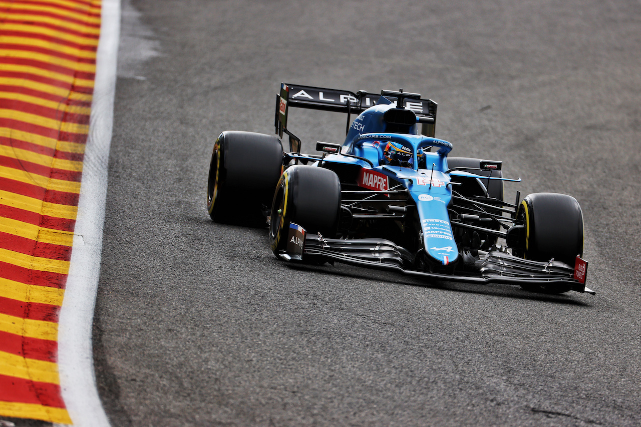 GP BELGIO, Fernando Alonso (ESP) Alpine F1 Team A521.
27.08.2021. Formula 1 World Championship, Rd 12, Belgian Grand Prix, Spa Francorchamps, Belgium, Practice Day.
- www.xpbimages.com, EMail: requests@xpbimages.com © Copyright: Batchelor / XPB Images