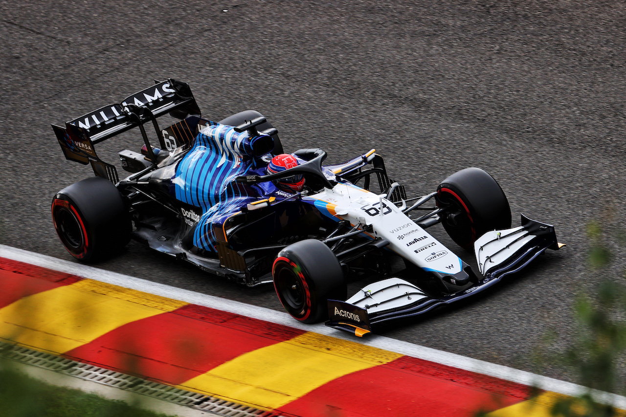 GP BELGIO, George Russell (GBR) Williams Racing FW43B.
27.08.2021. Formula 1 World Championship, Rd 12, Belgian Grand Prix, Spa Francorchamps, Belgium, Practice Day.
- www.xpbimages.com, EMail: requests@xpbimages.com © Copyright: Batchelor / XPB Images