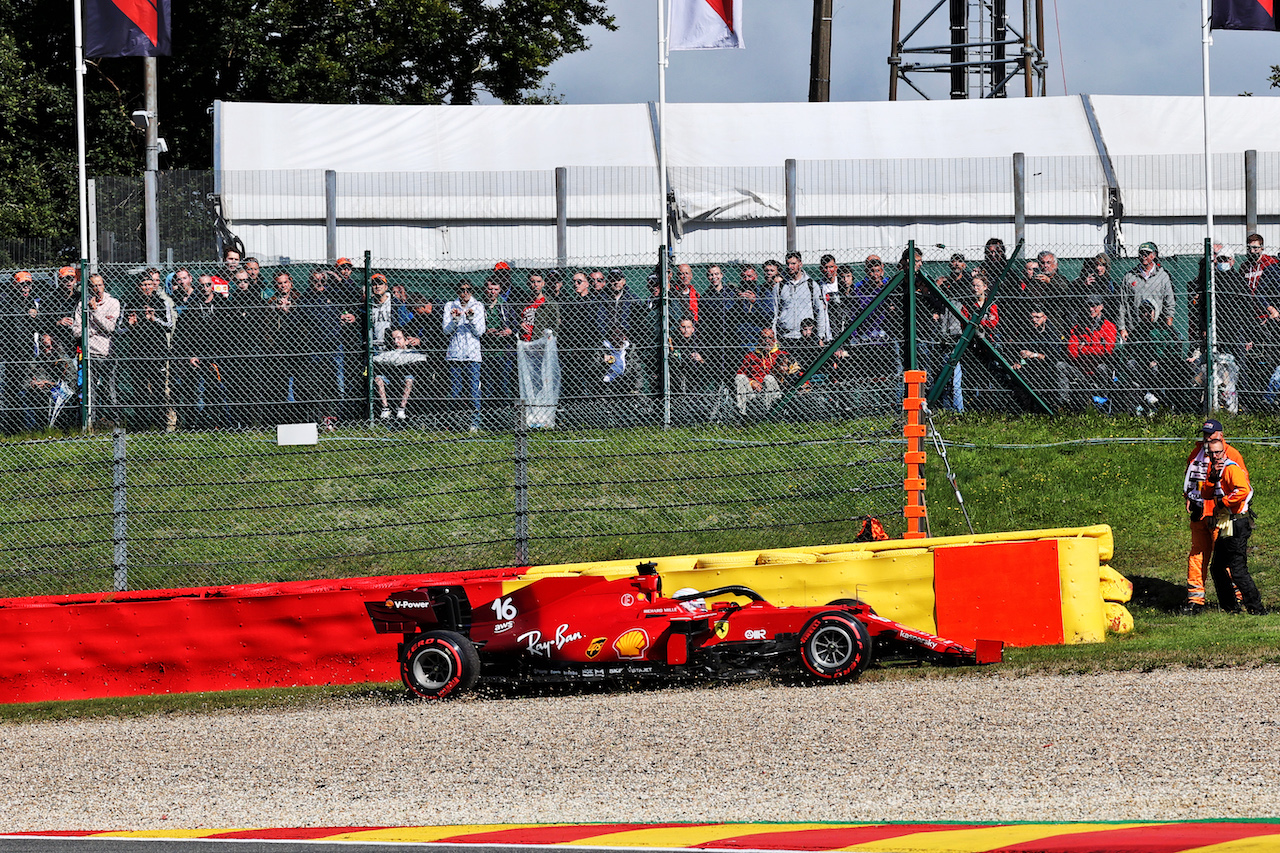 GP BELGIO, Charles Leclerc (MON) Ferrari SF-21 crashed in the second practice session.
27.08.2021. Formula 1 World Championship, Rd 12, Belgian Grand Prix, Spa Francorchamps, Belgium, Practice Day.
- www.xpbimages.com, EMail: requests@xpbimages.com © Copyright: Batchelor / XPB Images