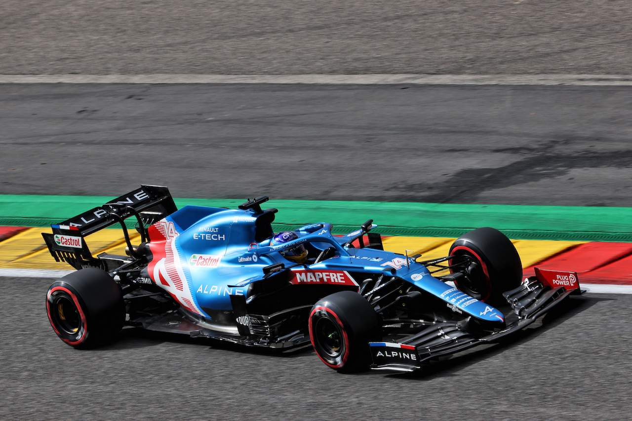 GP BELGIO, Fernando Alonso (ESP) Alpine F1 Team A521.
27.08.2021. Formula 1 World Championship, Rd 12, Belgian Grand Prix, Spa Francorchamps, Belgium, Practice Day.
- www.xpbimages.com, EMail: requests@xpbimages.com © Copyright: Batchelor / XPB Images