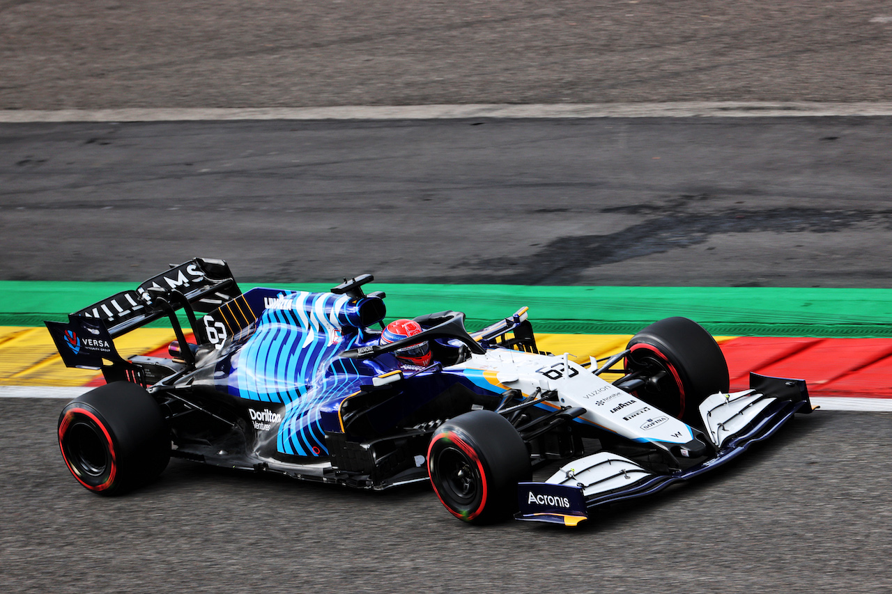 GP BELGIO, George Russell (GBR) Williams Racing FW43B.
27.08.2021. Formula 1 World Championship, Rd 12, Belgian Grand Prix, Spa Francorchamps, Belgium, Practice Day.
- www.xpbimages.com, EMail: requests@xpbimages.com © Copyright: Batchelor / XPB Images
