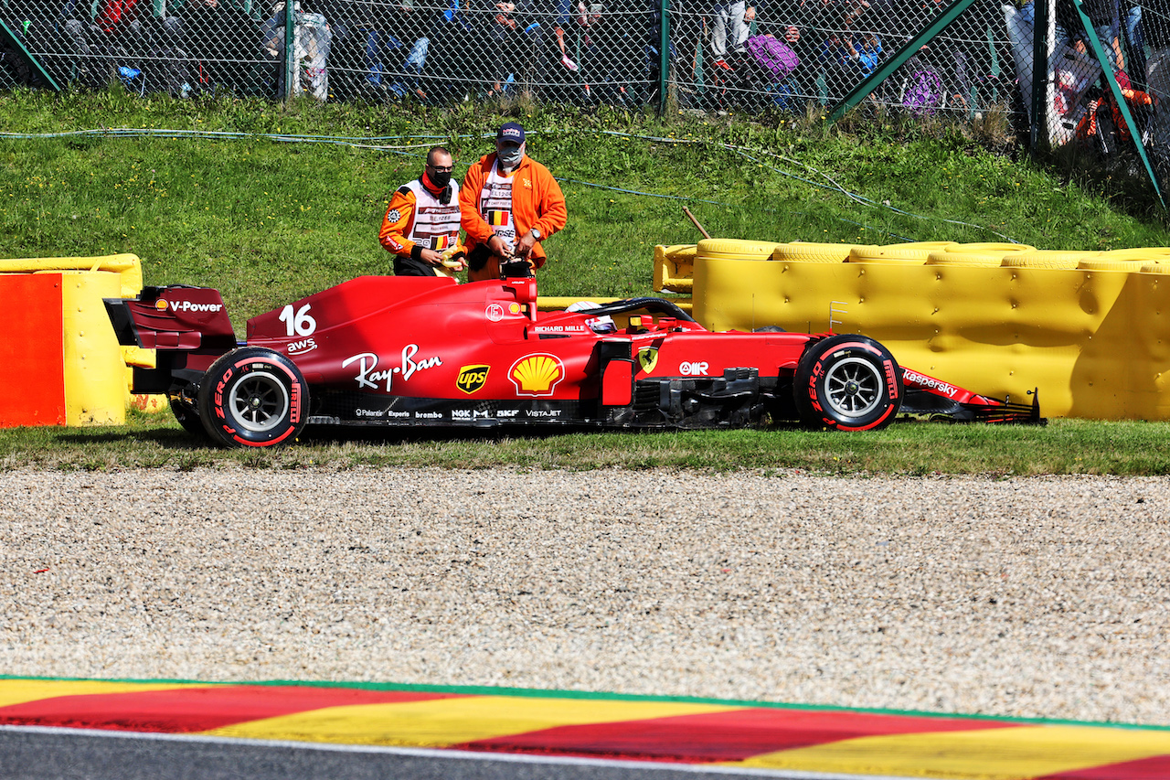 GP BELGIO, Charles Leclerc (MON) Ferrari SF-21 crashed in the second practice session.
27.08.2021. Formula 1 World Championship, Rd 12, Belgian Grand Prix, Spa Francorchamps, Belgium, Practice Day.
- www.xpbimages.com, EMail: requests@xpbimages.com © Copyright: Batchelor / XPB Images