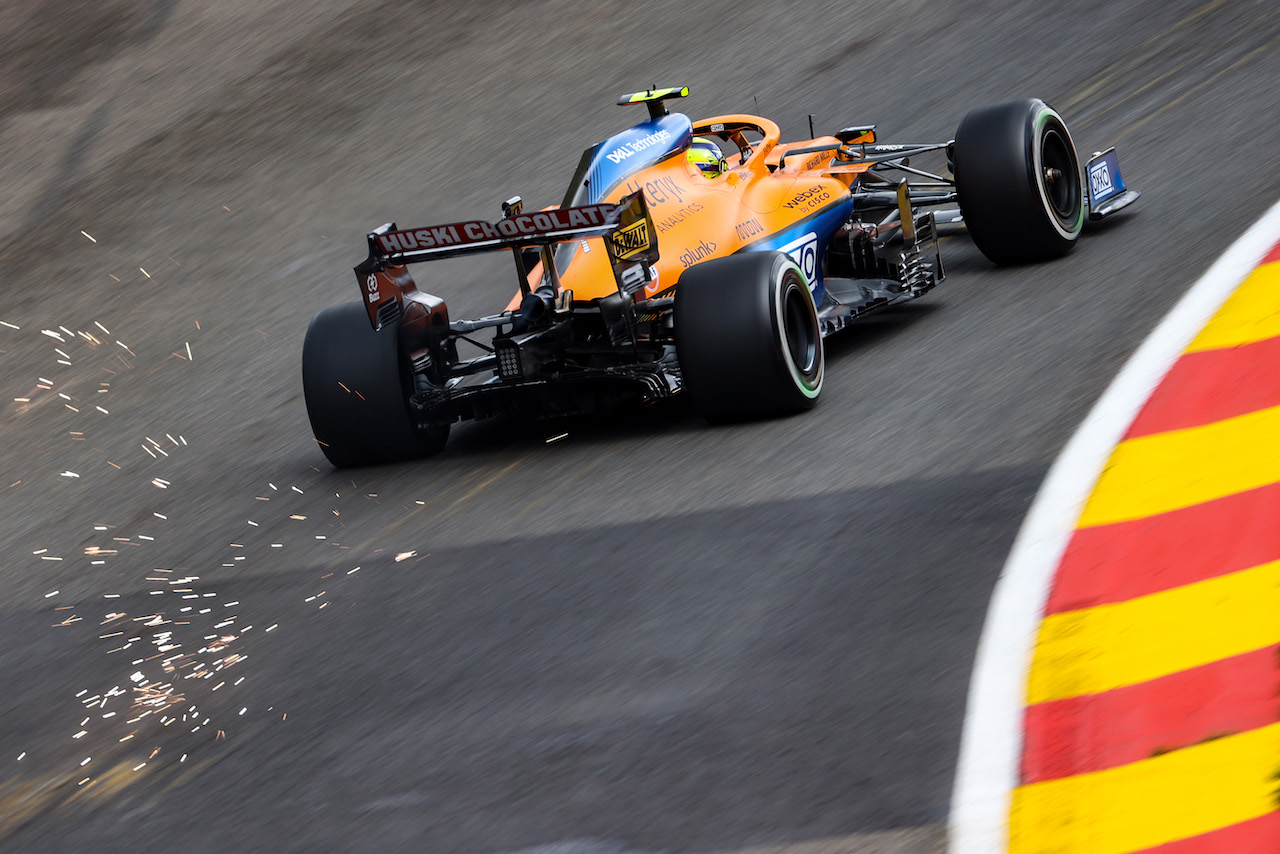 GP BELGIO, Lando Norris (GBR), McLaren F1 Team 
27.08.2021. Formula 1 World Championship, Rd 12, Belgian Grand Prix, Spa Francorchamps, Belgium, Practice Day.
- www.xpbimages.com, EMail: requests@xpbimages.com © Copyright: Charniaux / XPB Images