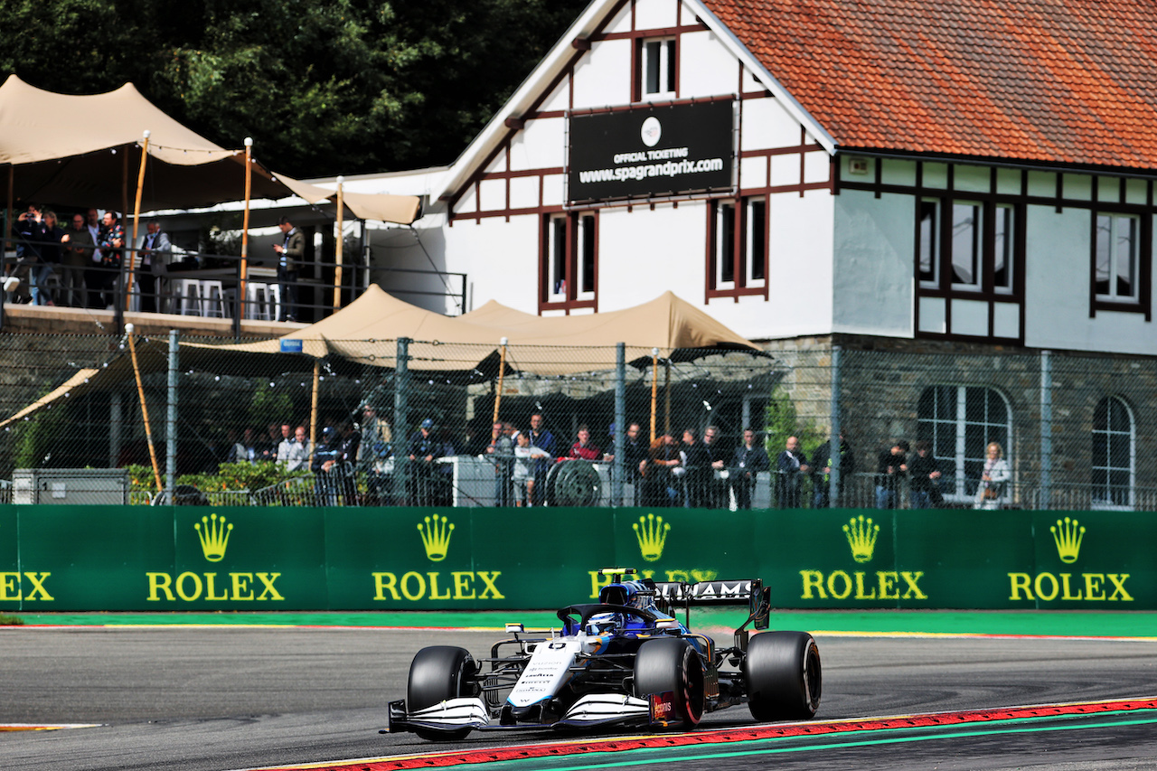 GP BELGIO, Nicholas Latifi (CDN) Williams Racing FW43B.
27.08.2021. Formula 1 World Championship, Rd 12, Belgian Grand Prix, Spa Francorchamps, Belgium, Practice Day.
- www.xpbimages.com, EMail: requests@xpbimages.com © Copyright: Batchelor / XPB Images
