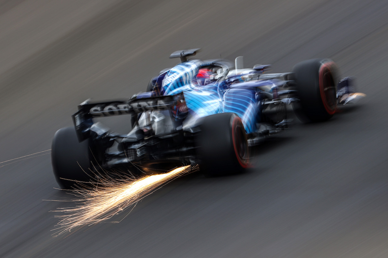GP BELGIO, George Russell (GBR), Williams Racing 
27.08.2021. Formula 1 World Championship, Rd 12, Belgian Grand Prix, Spa Francorchamps, Belgium, Practice Day.
- www.xpbimages.com, EMail: requests@xpbimages.com ¬© Copyright: Charniaux / XPB Images