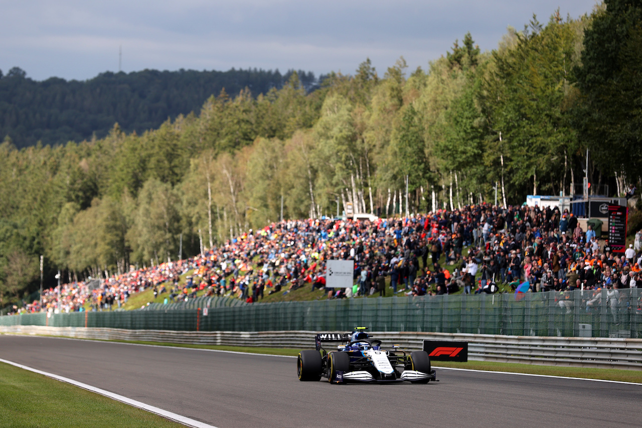 GP BELGIO, Nicholas Latifi (CDN) Williams Racing FW43B.
27.08.2021. Formula 1 World Championship, Rd 12, Belgian Grand Prix, Spa Francorchamps, Belgium, Practice Day.
- www.xpbimages.com, EMail: requests@xpbimages.com © Copyright: Batchelor / XPB Images