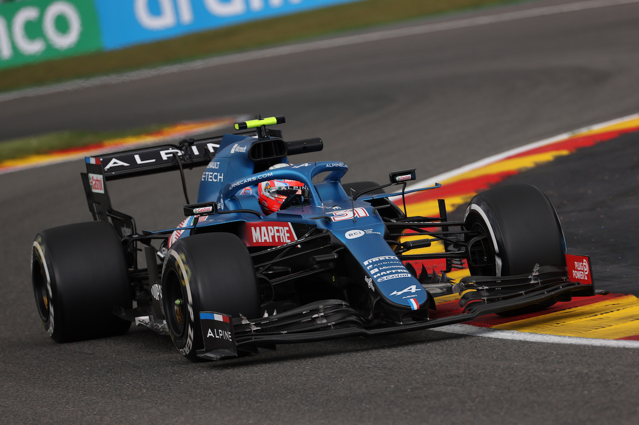 GP BELGIO, Esteban Ocon (FRA) Alpine F1 Team A521.
27.08.2021. Formula 1 World Championship, Rd 12, Belgian Grand Prix, Spa Francorchamps, Belgium, Practice Day.
- www.xpbimages.com, EMail: requests@xpbimages.com © Copyright: Batchelor / XPB Images