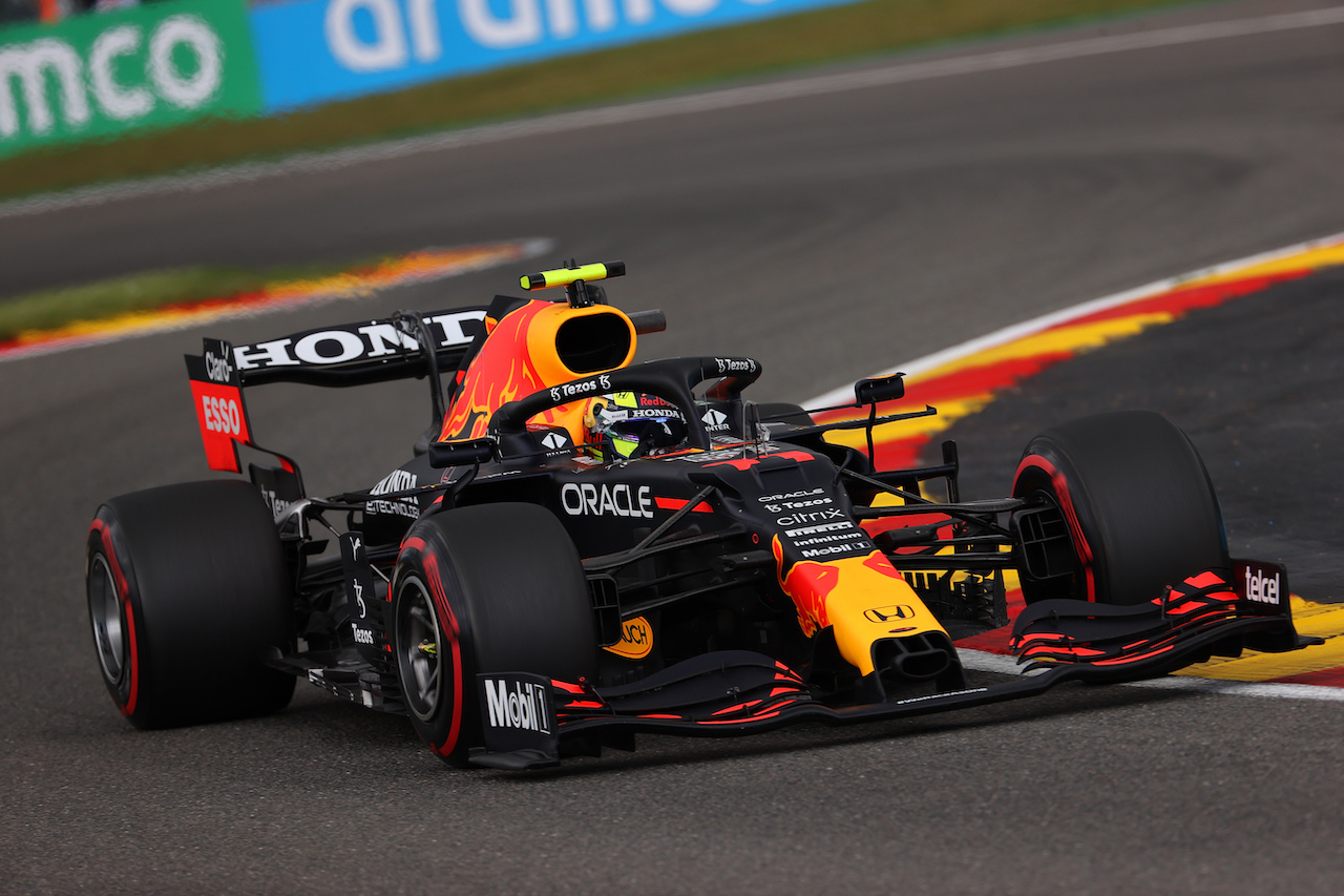 GP BELGIO, Sergio Perez (MEX) Red Bull Racing RB16B.
27.08.2021. Formula 1 World Championship, Rd 12, Belgian Grand Prix, Spa Francorchamps, Belgium, Practice Day.
- www.xpbimages.com, EMail: requests@xpbimages.com © Copyright: Batchelor / XPB Images