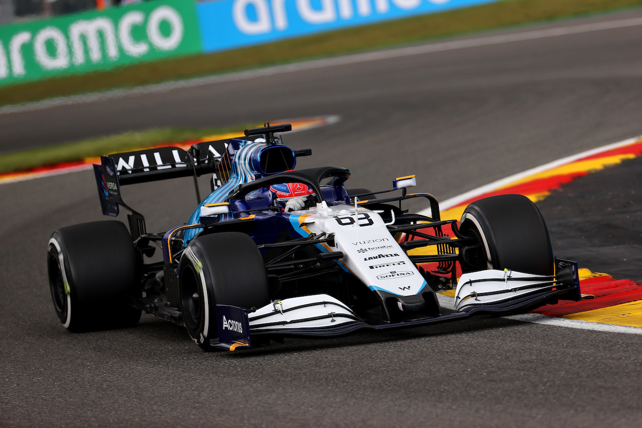 GP BELGIO, George Russell (GBR) Williams Racing FW43B.
27.08.2021. Formula 1 World Championship, Rd 12, Belgian Grand Prix, Spa Francorchamps, Belgium, Practice Day.
- www.xpbimages.com, EMail: requests@xpbimages.com © Copyright: Batchelor / XPB Images