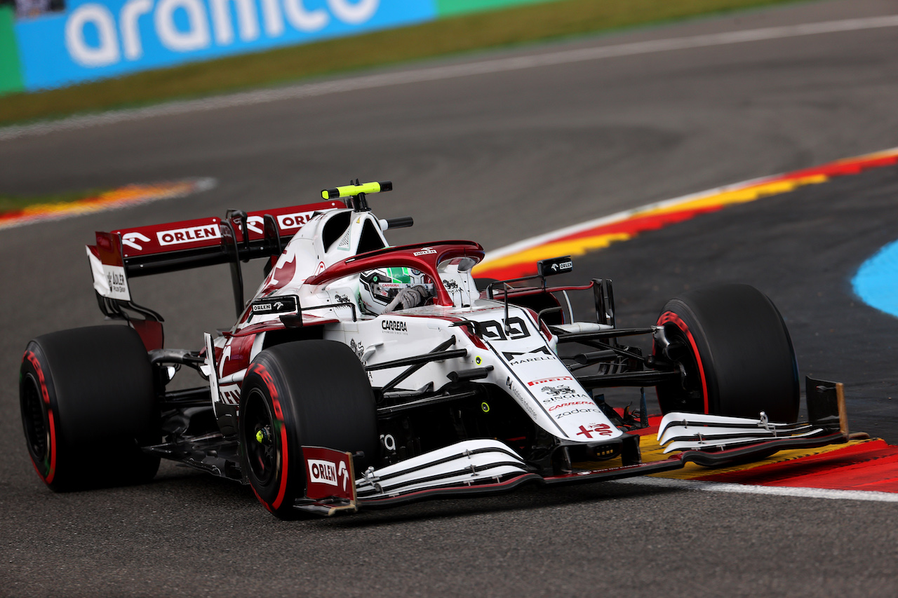 GP BELGIO, Antonio Giovinazzi (ITA) Alfa Romeo Racing C41.
27.08.2021. Formula 1 World Championship, Rd 12, Belgian Grand Prix, Spa Francorchamps, Belgium, Practice Day.
- www.xpbimages.com, EMail: requests@xpbimages.com © Copyright: Batchelor / XPB Images