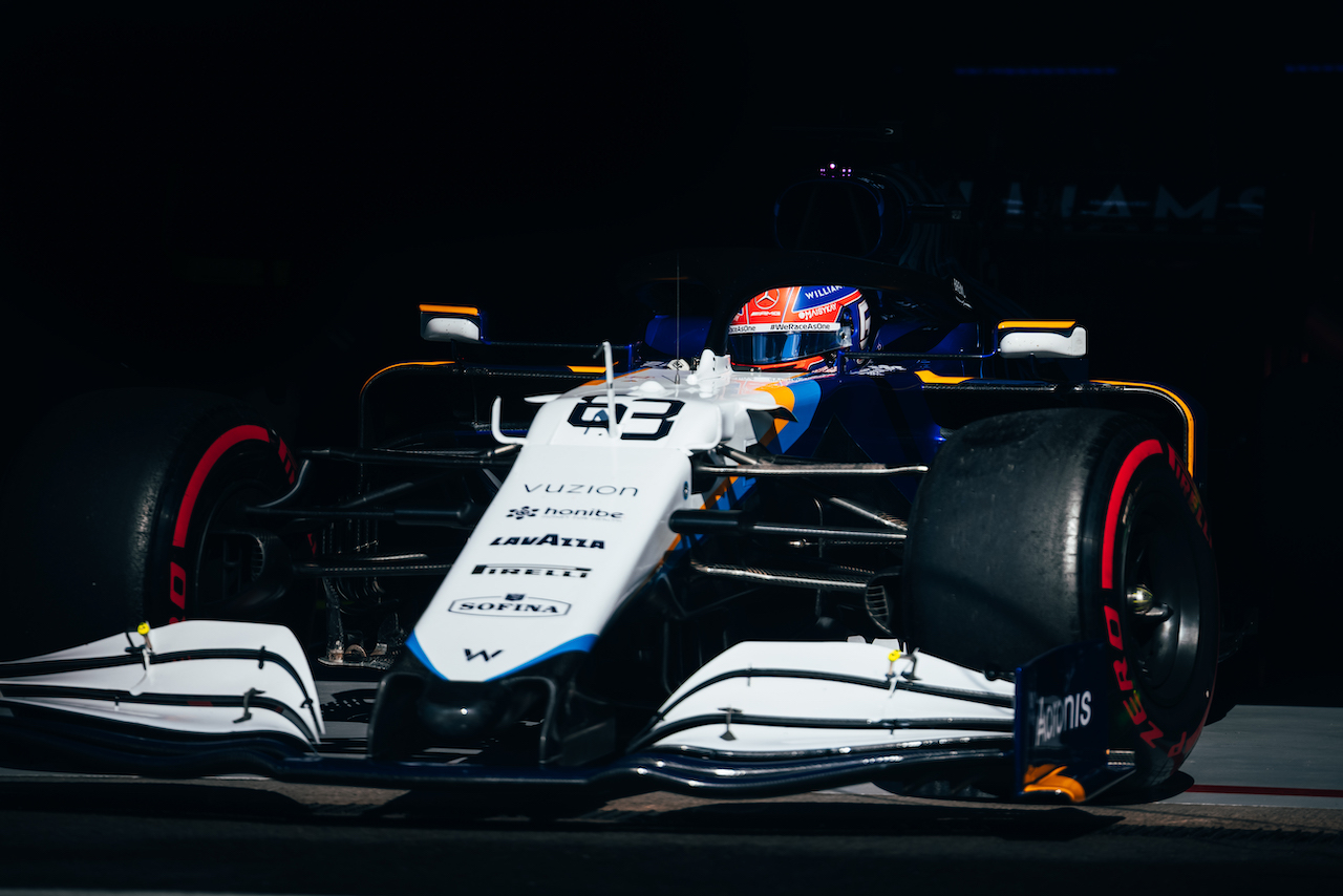 GP BELGIO, George Russell (GBR) Williams Racing FW43B leaves the pits.
27.08.2021. Formula 1 World Championship, Rd 12, Belgian Grand Prix, Spa Francorchamps, Belgium, Practice Day.
- www.xpbimages.com, EMail: requests@xpbimages.com © Copyright: Bearne / XPB Images