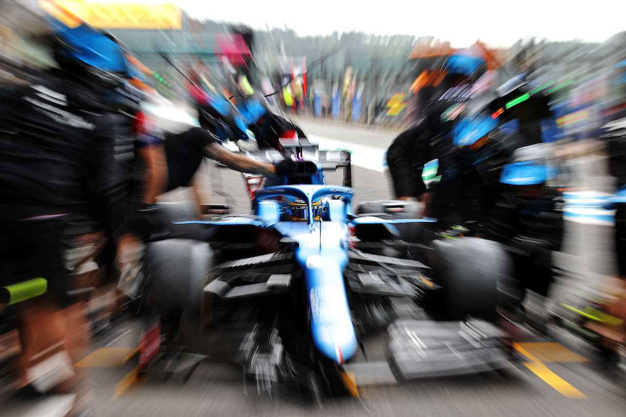 GP BELGIO, Fernando Alonso (ESP) Alpine F1 Team A521.
27.08.2021. Formula 1 World Championship, Rd 12, Belgian Grand Prix, Spa Francorchamps, Belgium, Practice Day.
- www.xpbimages.com, EMail: requests@xpbimages.com © Copyright: Moy / XPB Images