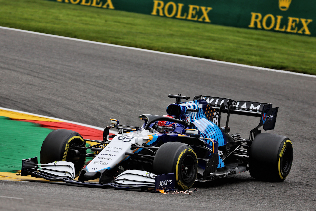 GP BELGIO, George Russell (GBR) Williams Racing FW43B.
27.08.2021. Formula 1 World Championship, Rd 12, Belgian Grand Prix, Spa Francorchamps, Belgium, Practice Day.
- www.xpbimages.com, EMail: requests@xpbimages.com © Copyright: Batchelor / XPB Images