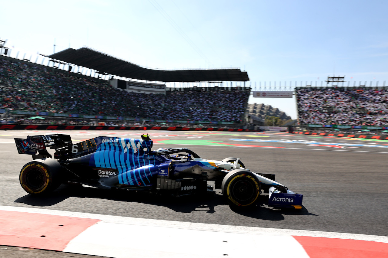 GP CITTA DEL MESSICO, Nicholas Latifi (CDN) Williams Racing FW43B.
07.11.2021. Formula 1 World Championship, Rd 18, Mexican Grand Prix, Mexico City, Mexico, Gara Day.
- www.xpbimages.com, EMail: requests@xpbimages.com ¬© Copyright: Batchelor / XPB Images