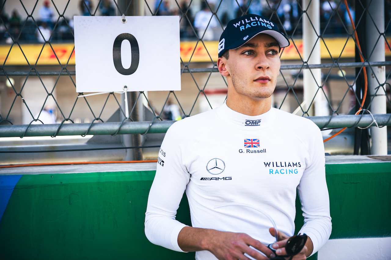 GP CITTA DEL MESSICO, George Russell (GBR) Williams Racing on the grid.
07.11.2021. Formula 1 World Championship, Rd 18, Mexican Grand Prix, Mexico City, Mexico, Gara Day.
- www.xpbimages.com, EMail: requests@xpbimages.com © Copyright: Batchelor / XPB Images