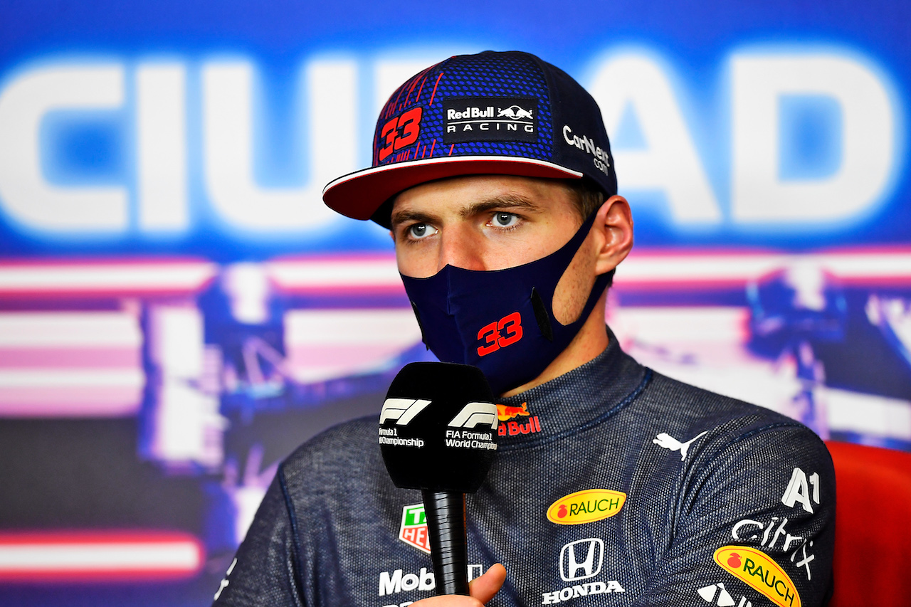 GP CITTA DEL MESSICO, Max Verstappen (NLD) Red Bull Racing in the post race FIA Press Conference.
07.11.2021. Formula 1 World Championship, Rd 18, Mexican Grand Prix, Mexico City, Mexico, Gara Day.
- www.xpbimages.com, EMail: requests@xpbimages.com © Copyright: Carrezevoli / XPB Images