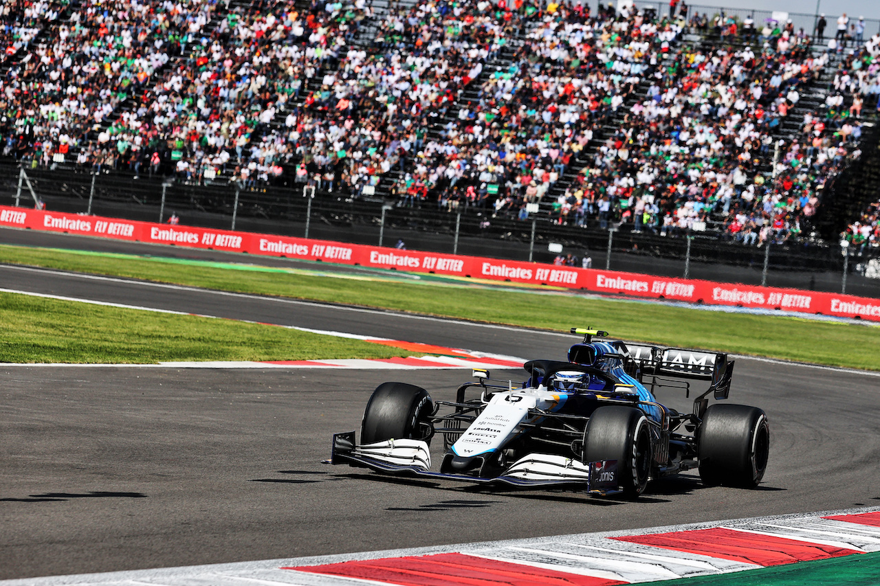 GP CITTA DEL MESSICO, Nicholas Latifi (CDN) Williams Racing FW43B.
07.11.2021. Formula 1 World Championship, Rd 18, Mexican Grand Prix, Mexico City, Mexico, Gara Day.
- www.xpbimages.com, EMail: requests@xpbimages.com © Copyright: Batchelor / XPB Images