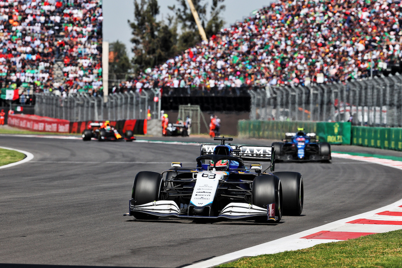 GP CITTA DEL MESSICO, George Russell (GBR) Williams Racing FW43B.
07.11.2021. Formula 1 World Championship, Rd 18, Mexican Grand Prix, Mexico City, Mexico, Gara Day.
- www.xpbimages.com, EMail: requests@xpbimages.com © Copyright: Batchelor / XPB Images