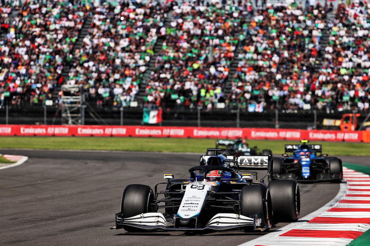 GP CITTA DEL MESSICO, George Russell (GBR) Williams Racing FW43B.
07.11.2021. Formula 1 World Championship, Rd 18, Mexican Grand Prix, Mexico City, Mexico, Gara Day.
- www.xpbimages.com, EMail: requests@xpbimages.com © Copyright: Batchelor / XPB Images