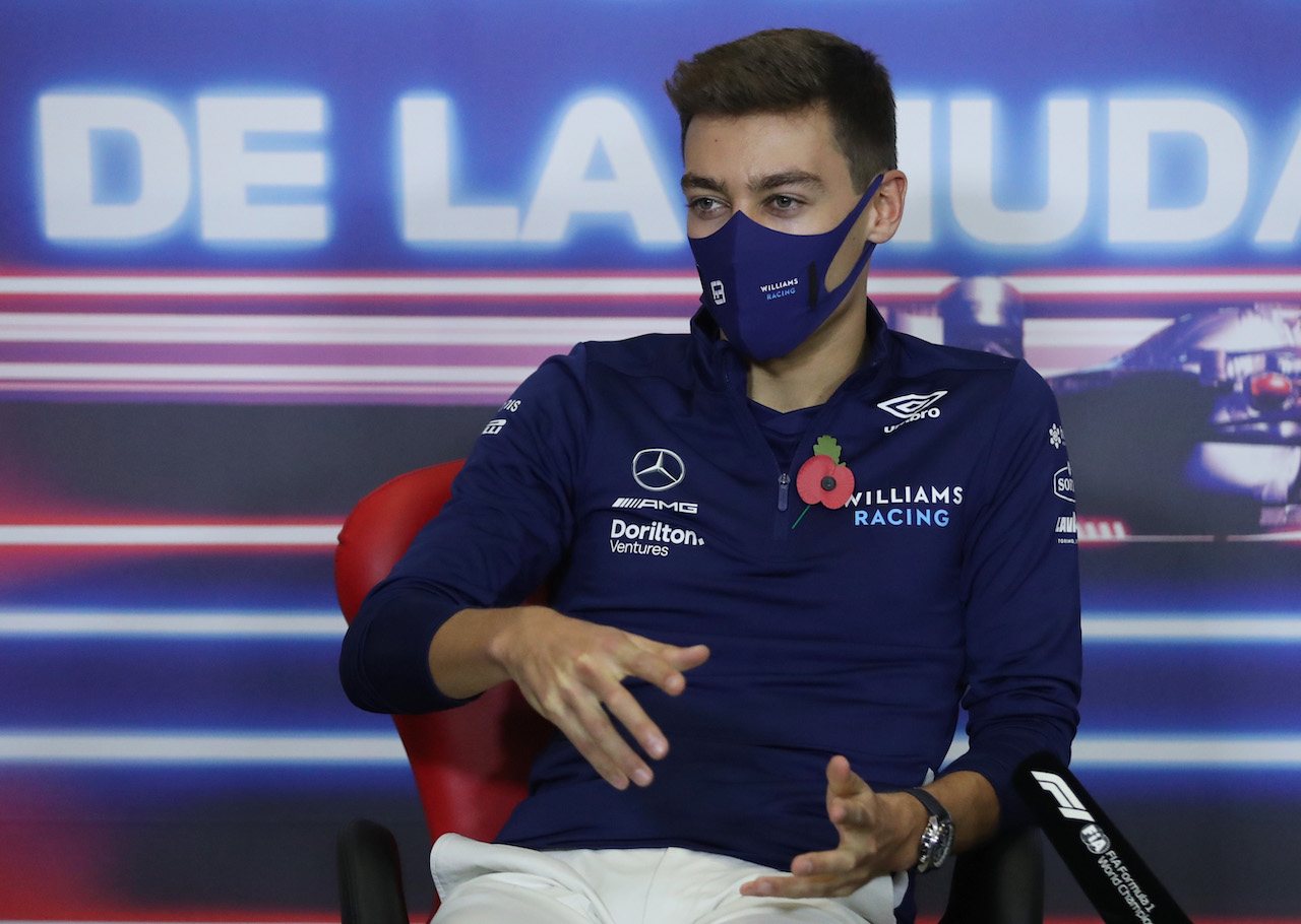 GP CITTA DEL MESSICO, George Russell (GBR) Williams Racing in the FIA Press Conference.
04.11.2021. Formula 1 World Championship, Rd 18, Mexican Grand Prix, Mexico City, Mexico, Preparation Day.
- www.xpbimages.com, EMail: requests@xpbimages.com © Copyright: FIA Pool Image for Editorial Use Only