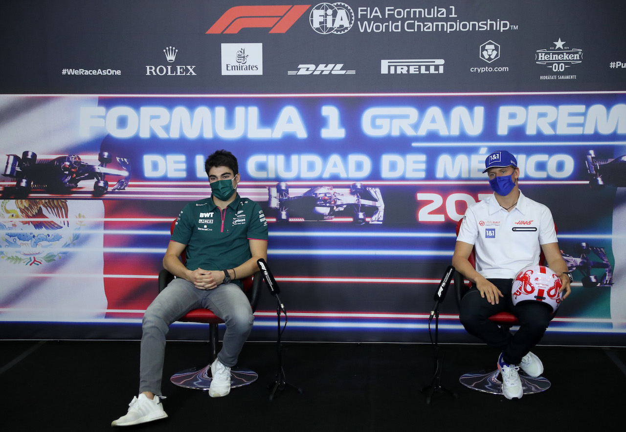 GP CITTA DEL MESSICO, (L to R): Lance Stroll (CDN) Aston Martin F1 Team e Mick Schumacher (GER) Haas F1 Team in the FIA Press Conference.
04.11.2021. Formula 1 World Championship, Rd 18, Mexican Grand Prix, Mexico City, Mexico, Preparation Day.
- www.xpbimages.com, EMail: requests@xpbimages.com © Copyright: FIA Pool Image for Editorial Use Only