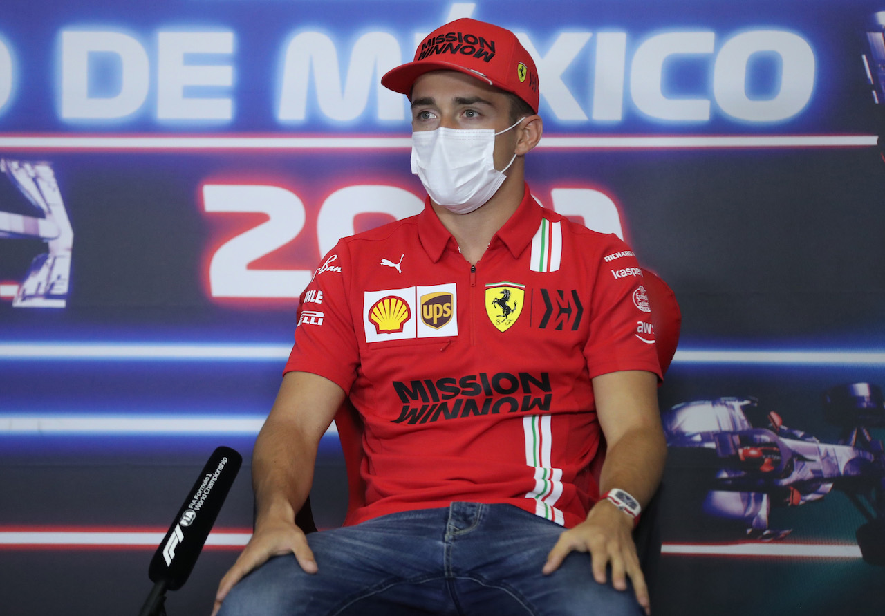 GP CITTA DEL MESSICO, Charles Leclerc (MON) Ferrari in the FIA Press Conference.
04.11.2021. Formula 1 World Championship, Rd 18, Mexican Grand Prix, Mexico City, Mexico, Preparation Day.
- www.xpbimages.com, EMail: requests@xpbimages.com © Copyright: FIA Pool Image for Editorial Use Only
