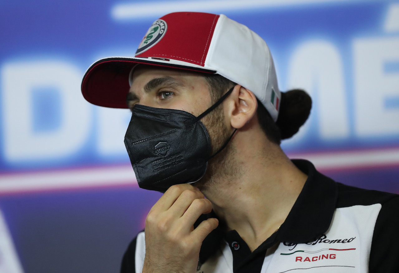 GP CITTA DEL MESSICO, Antonio Giovinazzi (ITA) Alfa Romeo Racing in the FIA Press Conference.
04.11.2021. Formula 1 World Championship, Rd 18, Mexican Grand Prix, Mexico City, Mexico, Preparation Day.
- www.xpbimages.com, EMail: requests@xpbimages.com © Copyright: FIA Pool Image for Editorial Use Only
