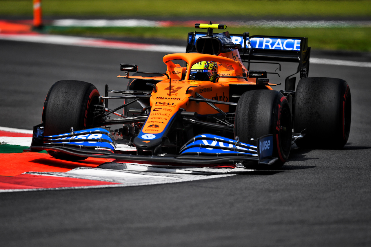 GP CITTA DEL MESSICO, Lando Norris (GBR) McLaren MCL35M.
05.11.2021. Formula 1 World Championship, Rd 18, Mexican Grand Prix, Mexico City, Mexico, Practice Day.
- www.xpbimages.com, EMail: requests@xpbimages.com © Copyright: Carrezevoli / XPB Images