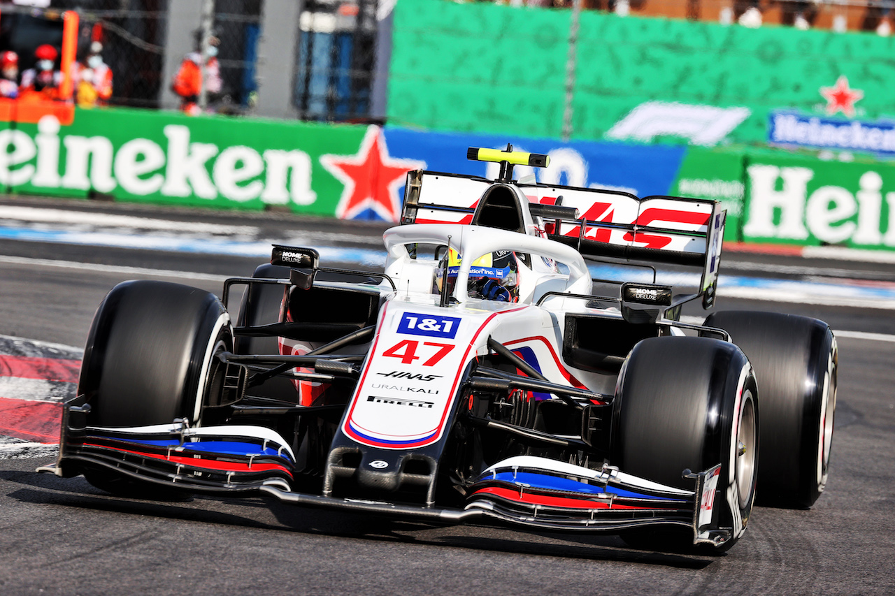 GP CITTA DEL MESSICO, Mick Schumacher (GER) Haas VF-21.
05.11.2021. Formula 1 World Championship, Rd 18, Mexican Grand Prix, Mexico City, Mexico, Practice Day.
- www.xpbimages.com, EMail: requests@xpbimages.com © Copyright: Batchelor / XPB Images