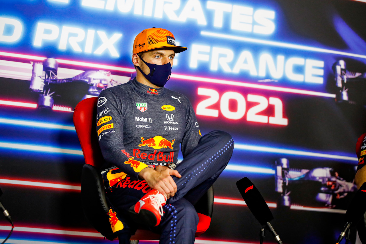 GP FRANCIA, Max Verstappen (NLD) Red Bull Racing in the post race FIA Press Conference.
20.06.2021. Formula 1 World Championship, Rd 7, French Grand Prix, Paul Ricard, France, Gara Day.
- www.xpbimages.com, EMail: requests@xpbimages.com © Copyright: FIA Pool Image for Editorial Use Only