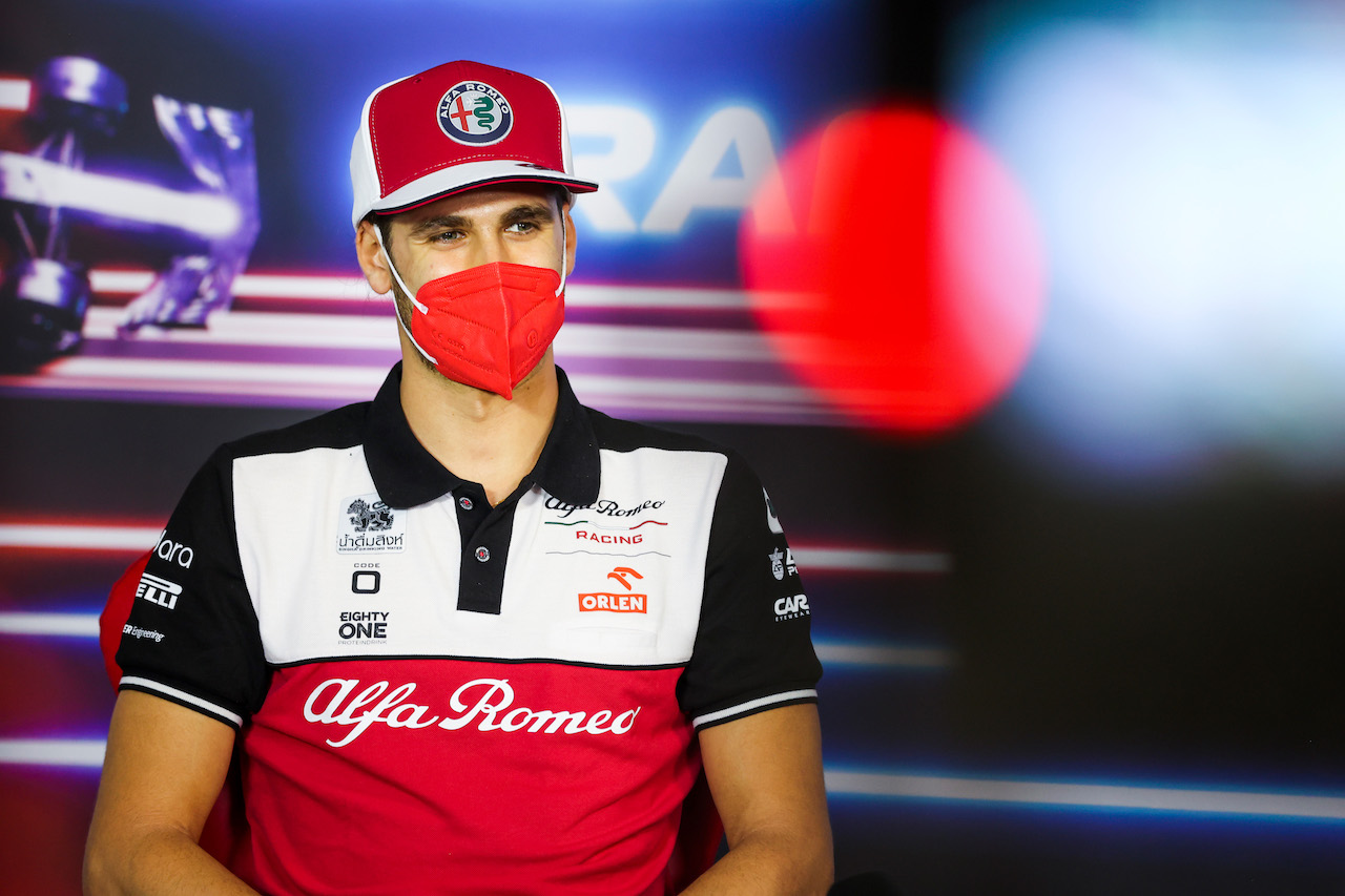 GP FRANCIA, Antonio Giovinazzi (ITA) Alfa Romeo Racing in the FIA Press Conference.
17.06.2021. Formula 1 World Championship, Rd 7, French Grand Prix, Paul Ricard, France, Preparation Day.
- www.xpbimages.com, EMail: requests@xpbimages.com © Copyright: FIA Pool Image for Editorial Use Only