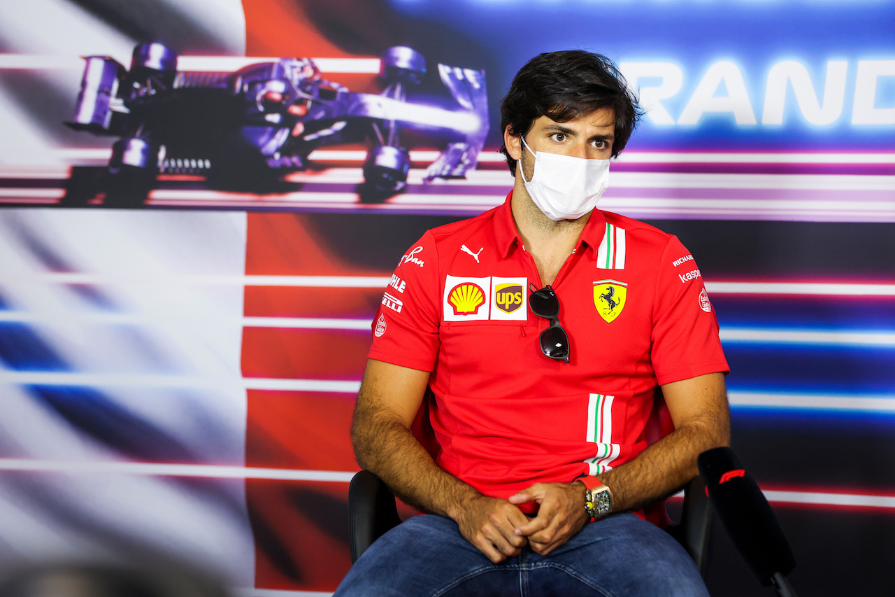 GP FRANCIA, Carlos Sainz Jr (ESP) Ferrari in the FIA Press Conference.
17.06.2021. Formula 1 World Championship, Rd 7, French Grand Prix, Paul Ricard, France, Preparation Day.
- www.xpbimages.com, EMail: requests@xpbimages.com © Copyright: FIA Pool Image for Editorial Use Only