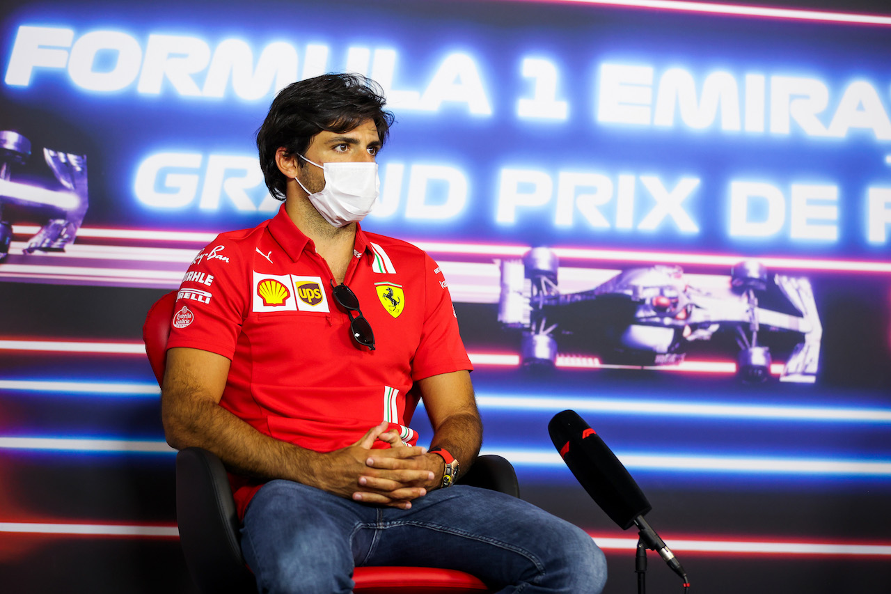 GP FRANCIA, Carlos Sainz Jr (ESP) Ferrari in the FIA Press Conference.
17.06.2021. Formula 1 World Championship, Rd 7, French Grand Prix, Paul Ricard, France, Preparation Day.
- www.xpbimages.com, EMail: requests@xpbimages.com © Copyright: FIA Pool Image for Editorial Use Only