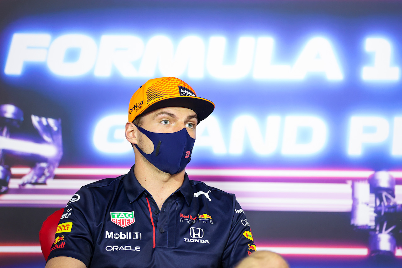 GP FRANCIA, Max Verstappen (NLD) Red Bull Racing in the FIA Press Conference.
17.06.2021. Formula 1 World Championship, Rd 7, French Grand Prix, Paul Ricard, France, Preparation Day.
- www.xpbimages.com, EMail: requests@xpbimages.com © Copyright: FIA Pool Image for Editorial Use Only