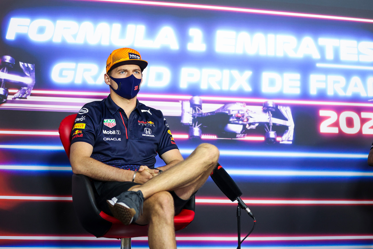 GP FRANCIA, Max Verstappen (NLD) Red Bull Racing in the FIA Press Conference.
17.06.2021. Formula 1 World Championship, Rd 7, French Grand Prix, Paul Ricard, France, Preparation Day.
- www.xpbimages.com, EMail: requests@xpbimages.com © Copyright: FIA Pool Image for Editorial Use Only