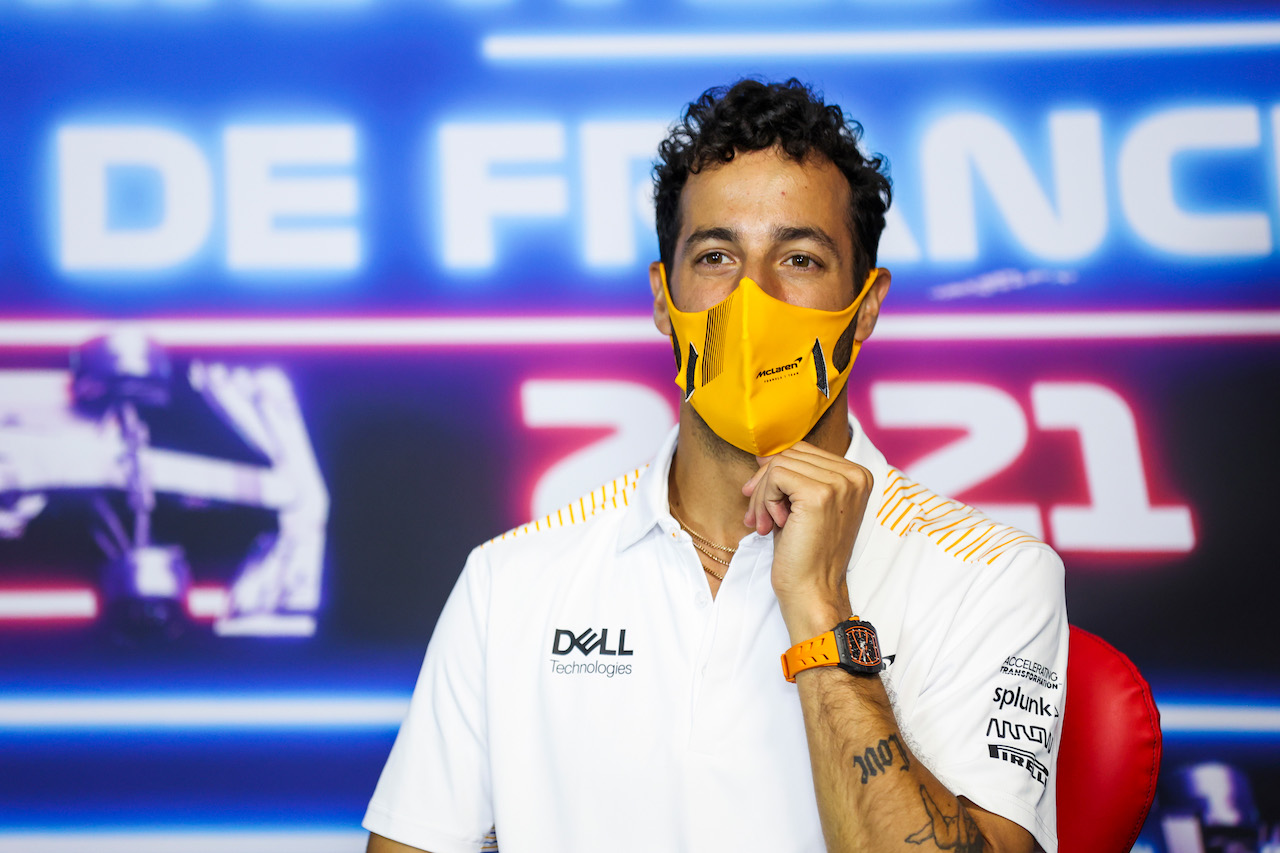 GP FRANCIA, Daniel Ricciardo (AUS) McLaren in the FIA Press Conference.
17.06.2021. Formula 1 World Championship, Rd 7, French Grand Prix, Paul Ricard, France, Preparation Day.
- www.xpbimages.com, EMail: requests@xpbimages.com © Copyright: FIA Pool Image for Editorial Use Only