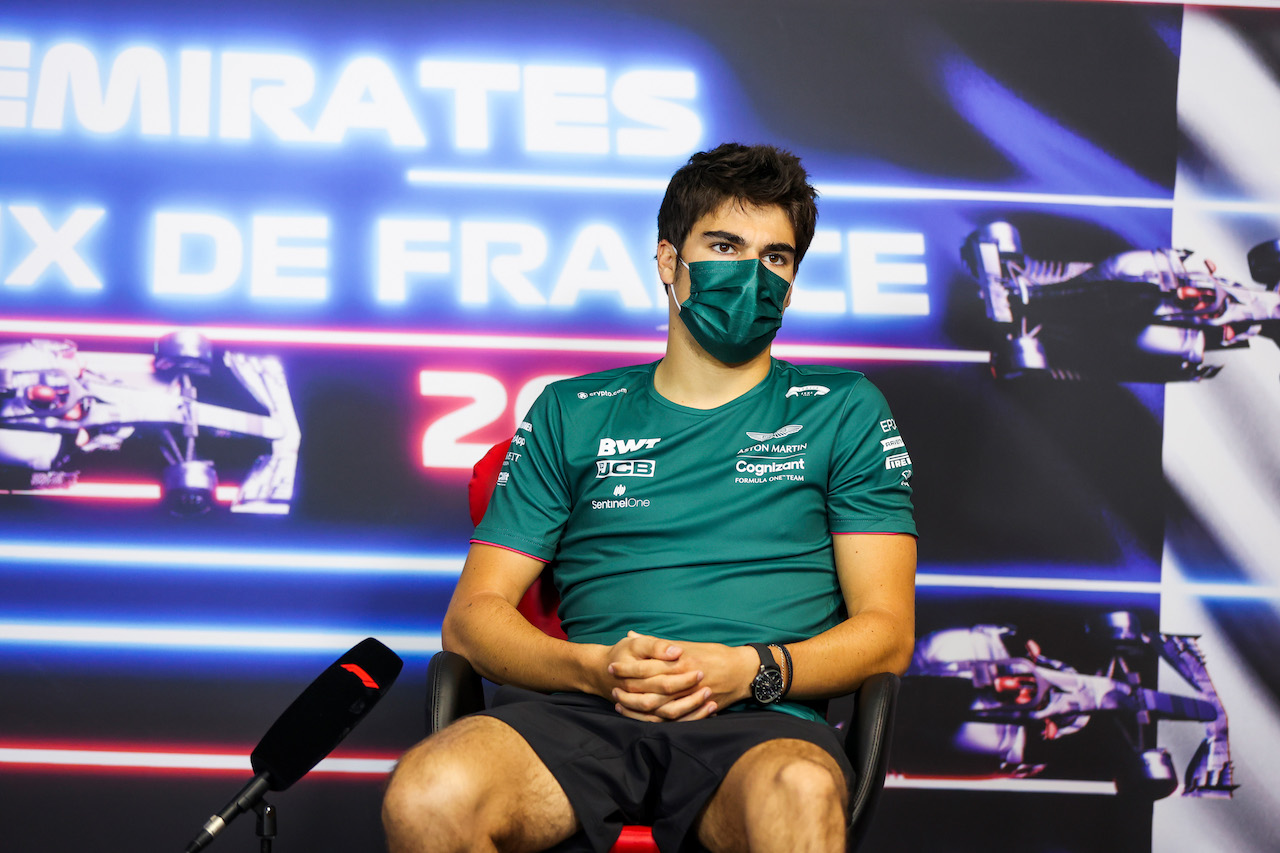 GP FRANCIA, Lance Stroll (CDN) Aston Martin F1 Team in the FIA Press Conference.
17.06.2021. Formula 1 World Championship, Rd 7, French Grand Prix, Paul Ricard, France, Preparation Day.
- www.xpbimages.com, EMail: requests@xpbimages.com © Copyright: FIA Pool Image for Editorial Use Only