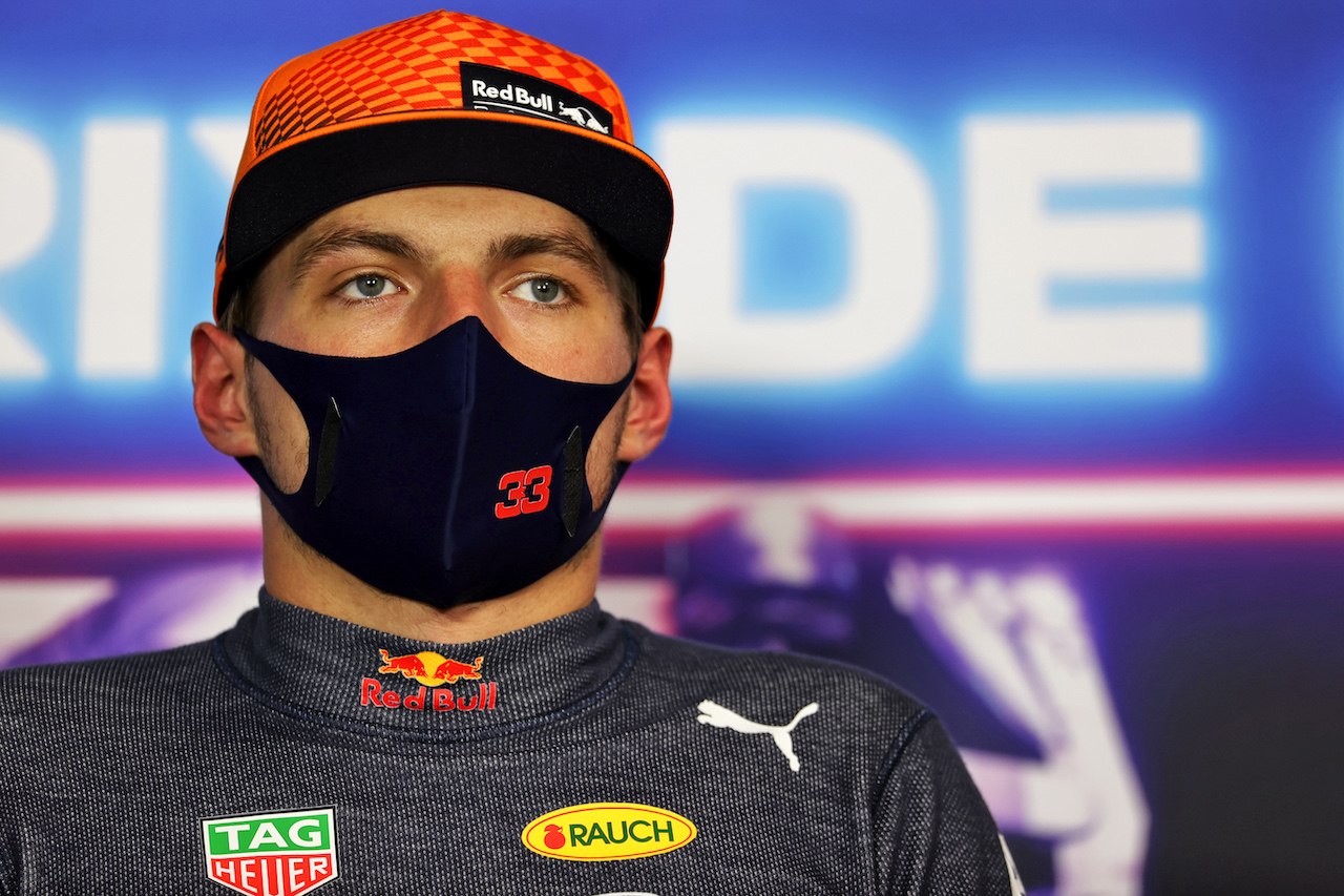 GP FRANCIA, Max Verstappen (NLD) Red Bull Racing in the post qualifying FIA Press Conference.
19.06.2021. Formula 1 World Championship, Rd 7, French Grand Prix, Paul Ricard, France, Qualifiche Day.
- www.xpbimages.com, EMail: requests@xpbimages.com © Copyright: Batchelor / XPB Images