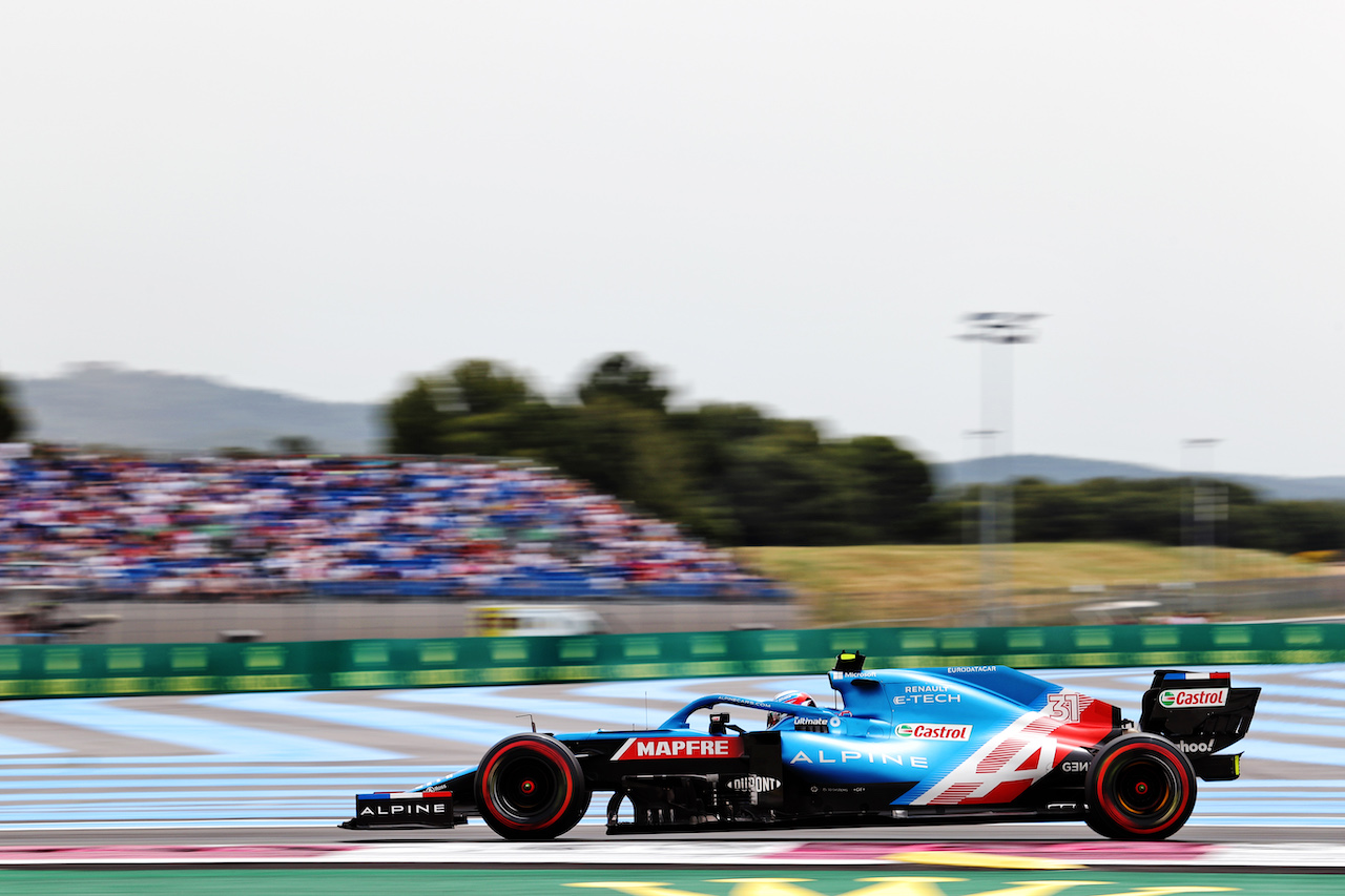 GP FRANCIA, Esteban Ocon (FRA) Alpine F1 Team A521.
19.06.2021. Formula 1 World Championship, Rd 7, French Grand Prix, Paul Ricard, France, Qualifiche Day.
- www.xpbimages.com, EMail: requests@xpbimages.com © Copyright: Charniaux / XPB Images