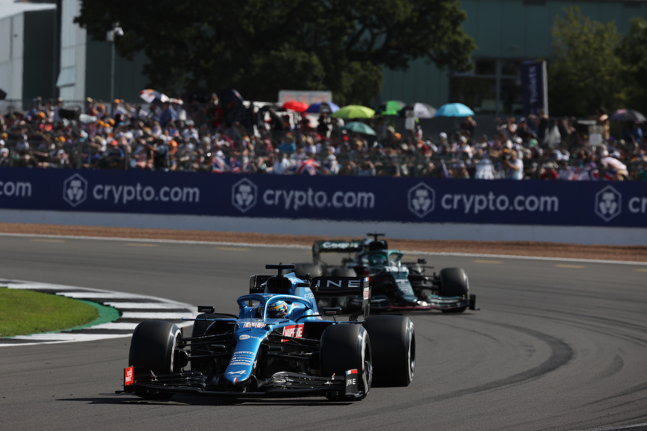 GP GRAN BRETAGNA, Fernando Alonso (ESP) Alpine F1 Team A521.
18.07.2021. Formula 1 World Championship, Rd 10, British Grand Prix, Silverstone, England, Gara Day.
- www.xpbimages.com, EMail: requests@xpbimages.com ¬© Copyright: Batchelor / XPB Images