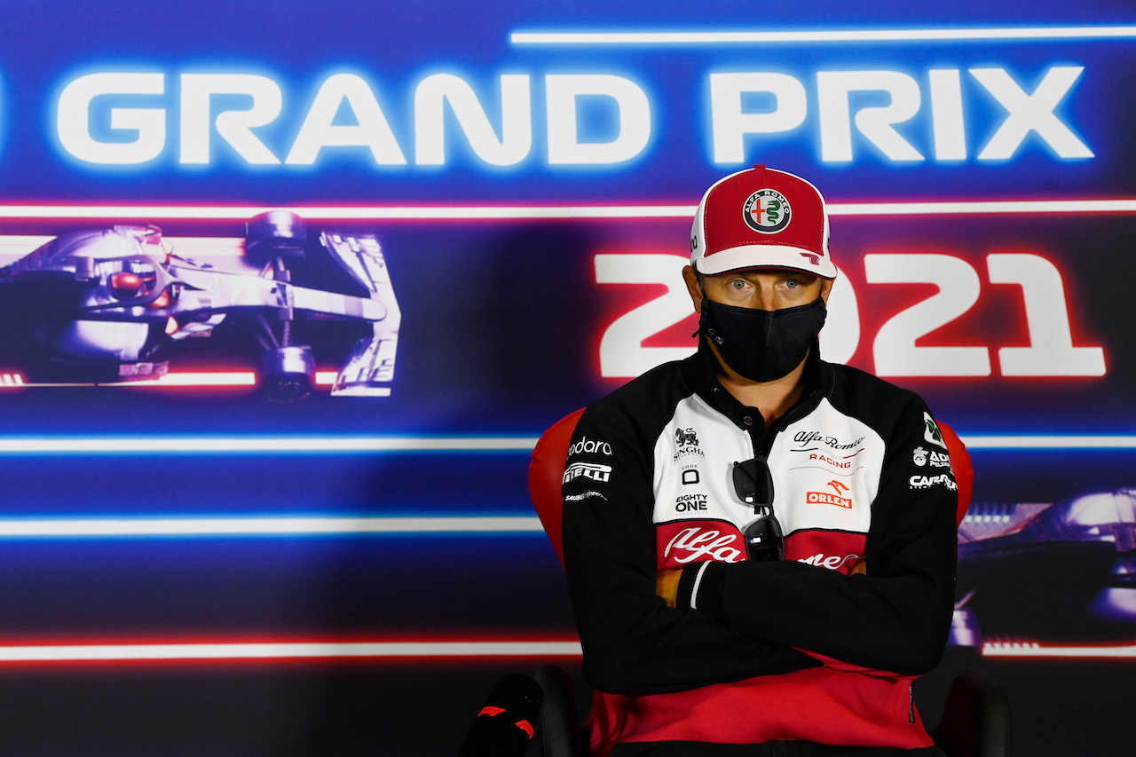 GP GRAN BRETAGNA, Kimi Raikkonen (FIN) Alfa Romeo Racing in the FIA Press Conference.
15.07.2021. Formula 1 World Championship, Rd 10, British Grand Prix, Silverstone, England, Preparation Day.
- www.xpbimages.com, EMail: requests@xpbimages.com © Copyright: FIA Pool Image for Editorial Use Only